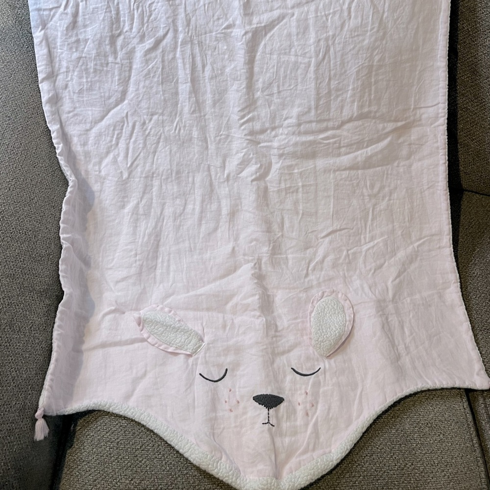 Pottery Barn Kids lamb blanket, light pink